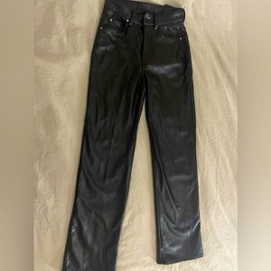 H&M premium collection leather pants straight leg